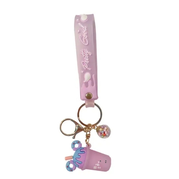 Mickey Minnie Mouse Ears ice cream milkshake key chain - Picture 7 of 8